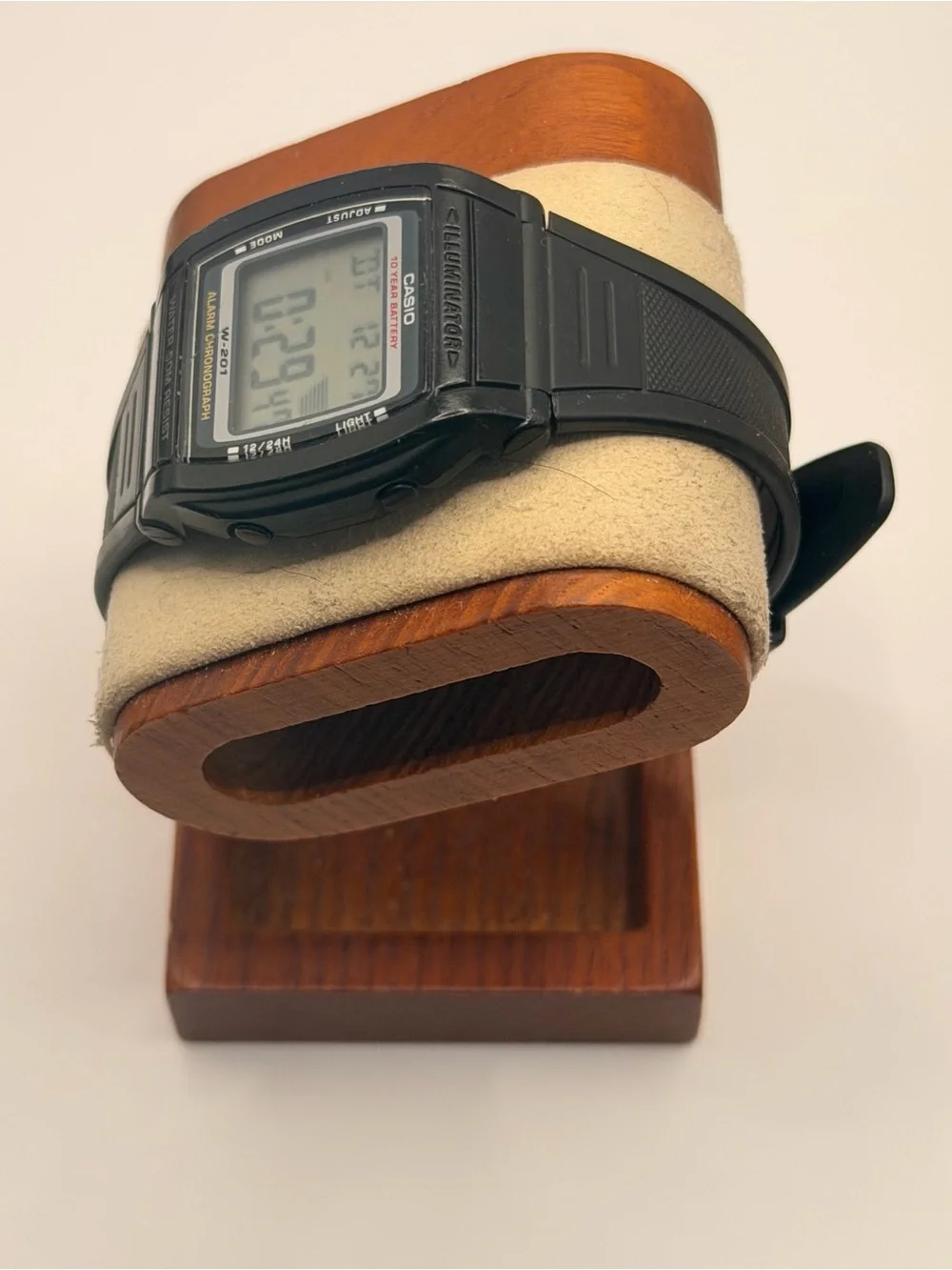 Casio 2879 W-201 Unisex 35mm Black Resin Digital‎ Chronograph Illuminator Watch